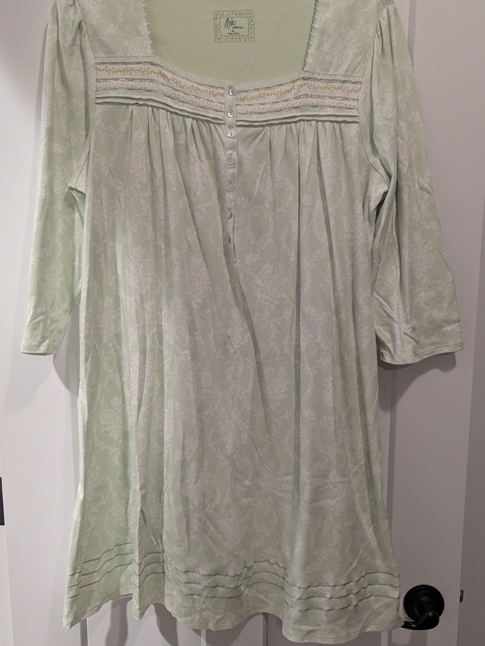 Aria Pale Mint Green Long Sleeve Nightgown XL